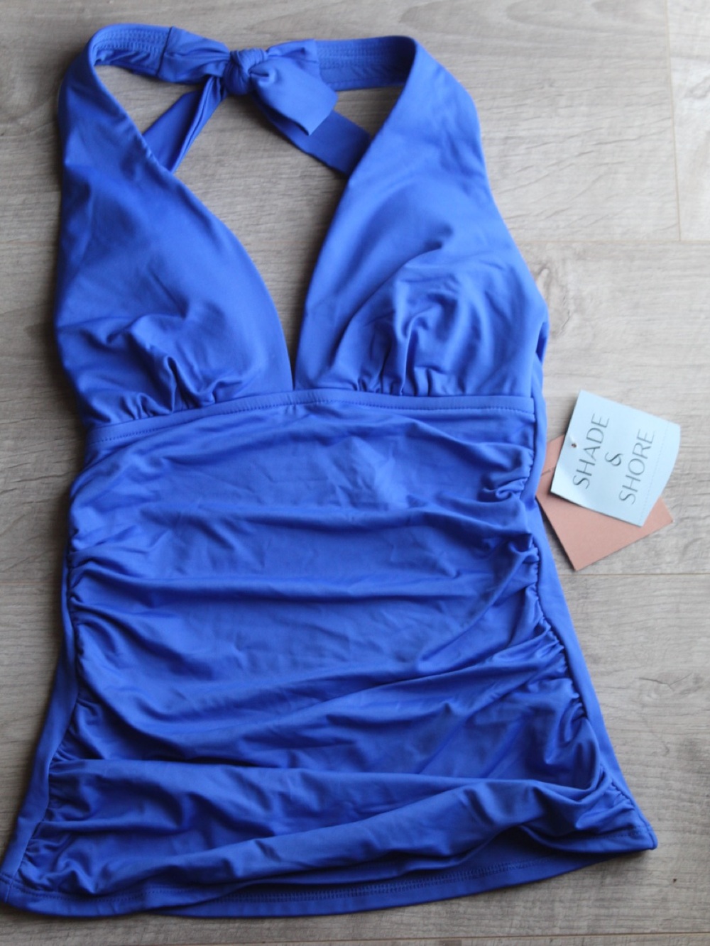 Shade & Shore Cobalt Halter Tankini Top